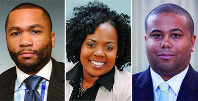 left to right: Jeremicus Porter ’03, Nafeesha Irby ’08 and Michael T. Silver ’01 ’03